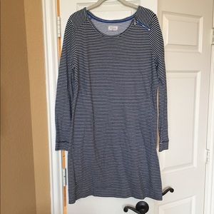 Lou & Grey Navy blue/white striped dress,  sz XL